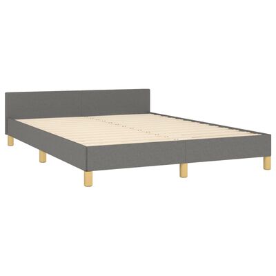 vidaXL Bedframe zonder matras stof donkergrijs 140x200 cm