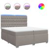 vidaXL Boxspring met matras stof taupe 200x200 cm