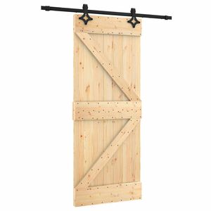 vidaXL Schuifdeur 85 x 210 cm Massief Grenenhout (Niet-Behandeld)