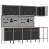 vidaXL Werkkast set met lade met plank met opslag 12 st Zwart en Grijs