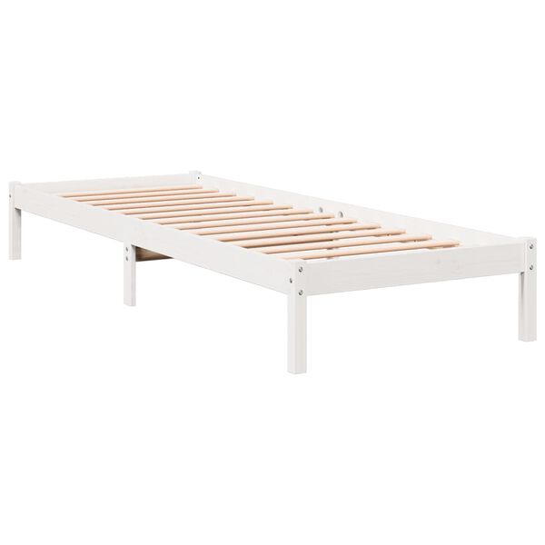 vidaXL Bedframe extra lang zonder matras grenenhout wit 90x210 cm