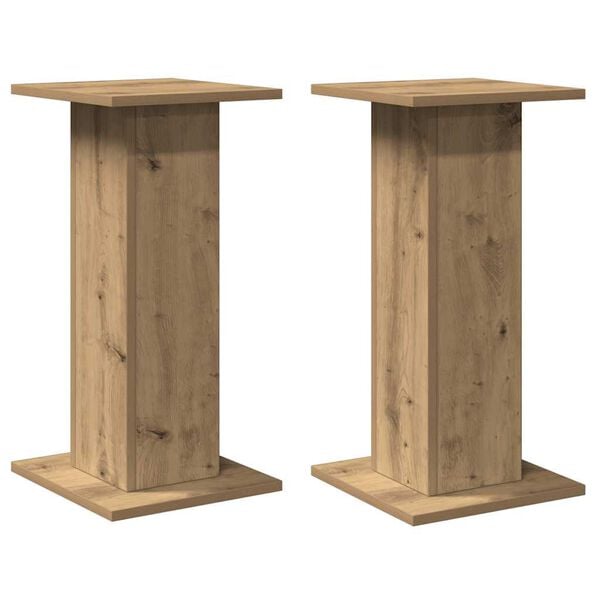 vidaXL Speakerstandaards 2 st 30x30x60 cm hout artisanaal eikenkleurig