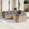 vidaXL 9-delige Loungeset met kussens poly rattan gemengd beige