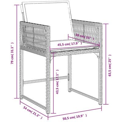 vidaXL 9-delige Tuinset met kussens poly rattan beige