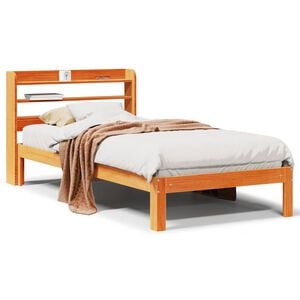 vidaXL Bedframe zonder matras massief grenenhout wasbruin 75x190 cm