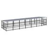 vidaXL Hondenkennel met dak 13,14 m&sup2; staal