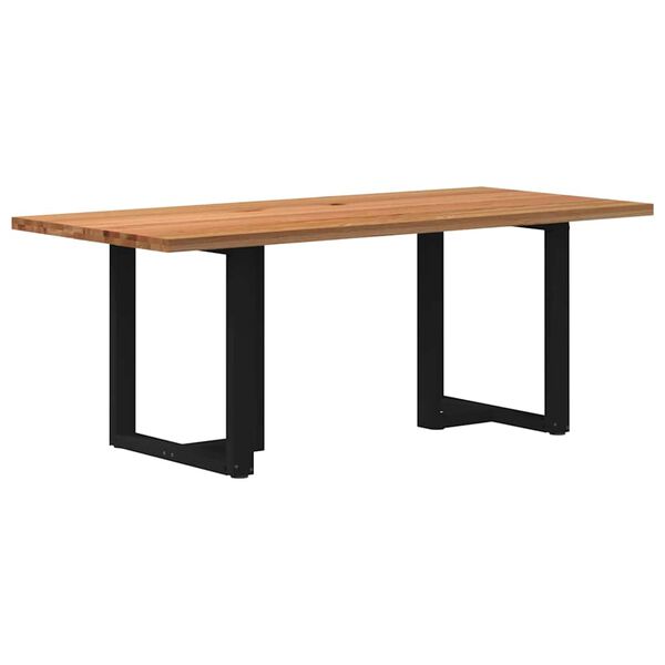 vidaXL Eettafel rechthoekig 200x90x74 cm massief eikenhout lichtbruin