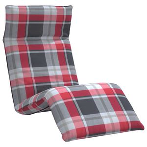 vidaXL Opvouwbare ligstoel Rood Geruit Patroon 175x54x8,5 cm Oxford Stof