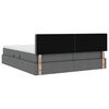 vidaXL Opslag bed met matras Donkergrijs 200 x 200 cm Nep Leer