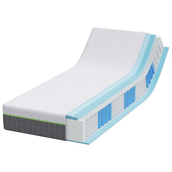 vidaXL Matras Wit en Grijs 70 x 200 cm Pocketveer