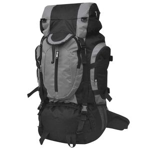 vidaXL Rugzak hiking XXL 75 L zwart en grijs