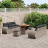vidaXL Tuin Sofa Set met kussen met opslag 9 pcs Grijs poly rattan