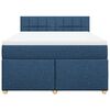 vidaXL Boxspring met matras stof blauw 160x200 cm