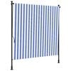 vidaXL Rolgordijn voor buiten 200x270 cm stof en staal blauw en wit