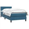 vidaXL Boxspring met matras fluweel donkerblauw 80x210 cm