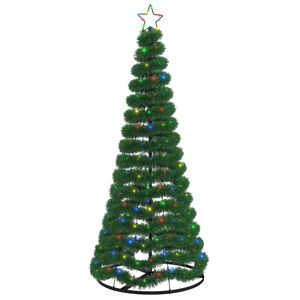 vidaXL Led-tinselkerstboom met voet EKENAS 180 cm 220 LED's