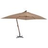 vidaXL Zweefparasol met houten paal 400x300 cm taupe