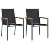 vidaXL Tuinstoelen 2 st 55x61,5x90 cm textileen en staal zwart
