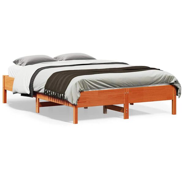 vidaXL Bedframe zonder matras massief grenenhout wasbruin 120x190 cm