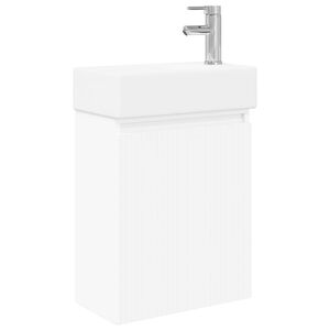 vidaXL Badkamermeubel met kraan Wit 45,5 x 22,5 x 84 cm