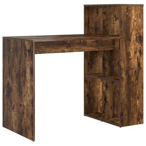vidaXL Bureau Gerookt eiken Bewerkt hout 108 x 55 x 103.5 cm