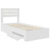 vidaXL Bedframe met lade Wit en Zilver 75 x 190 cm Bewerkt hout