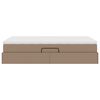 vidaXL Opslag bed met matras Cappuccino 120 x 190 cm Nep Leer