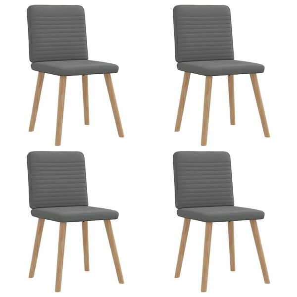 vidaXL Eetkamerstoelen 4 st stof donkergrijs