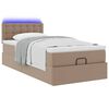 vidaXL Ottoman bed met matrassen en LED's 90x200cm kunstleer