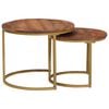 vidaXL Nest Koffietafels 2 st Honingbruin 50 x 50 x 40 cm