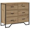 vidaXL Ladekast 6-Lade Artisan Eiken 91 x 35,5 x 74,5 cm