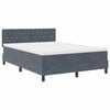 vidaXL LED Box Spring Bed met matras Donkergrijs 160 x 200 cm Fluweel