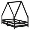 vidaXL Kinderbedframe 80x160 cm massief grenenhout zwart