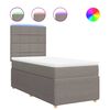 vidaXL Boxspring met matras stof taupe 80x200 cm