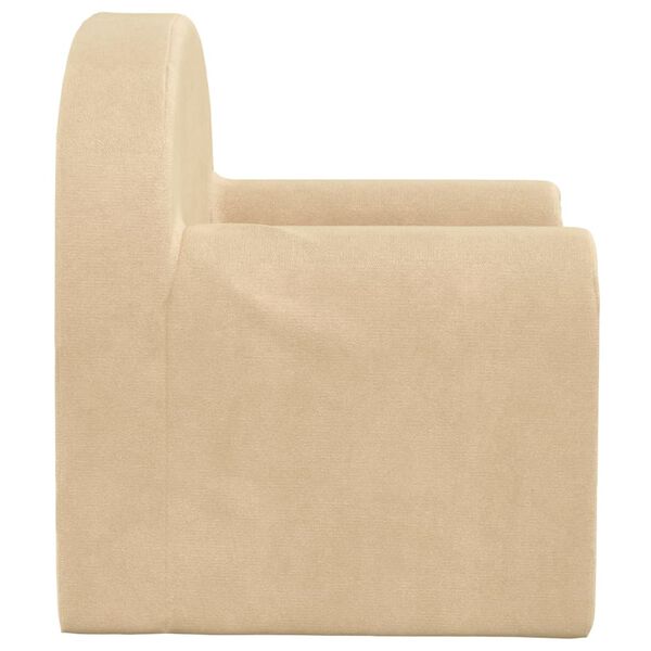 vidaXL Kinderbank zacht pluche cr&egrave;mekleurig