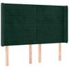 vidaXL Hoofdbord met randen 147x16x118/128 cm fluweel donkergroen