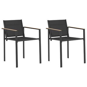 vidaXL Tuinstoelen 2 pcs Zwart en Anthraciet 53,5 x 59 x 77 cm