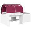 vidaXL Bedframe met Tunnel met plank 3 pcs Wit en Rood Bewerkt hout