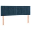 vidaXL Boxspring met matras fluweel donkerblauw 140x190 cm