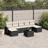 vidaXL 8-delige Loungeset met kussens poly rattan zwart