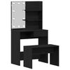 vidaXL LED Make-up Tafel Set 2 st Zwart Eiken 74,5 x 40 x 141 cm