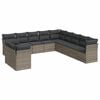 vidaXL 11-delige Loungeset met kussens poly rattan grijs