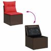 vidaXL 6-delige Loungeset met kussens poly rattan acacia bruin