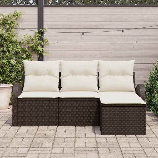 vidaXL Tuin Sofa Set Bruin poly rattan