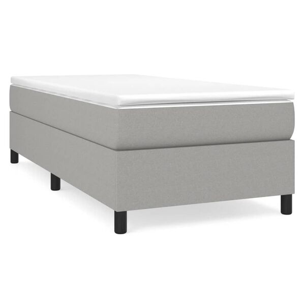 vidaXL Boxspring bed 90x200 cm stof lichtgrijs