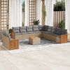 vidaXL 12-delige Loungeset met kussens poly rattan beige