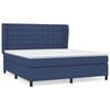 vidaXL Boxspring met matras stof blauw 160x200 cm