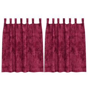 vidaXL Velvet Gordijnen 2 pcs Wijnrood 140 x 140 cm Fluweel