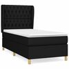 vidaXL Boxspring met matras stof zwart 90x190 cm