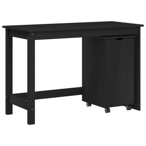 vidaXL Bureau Kas Set 2 st Zwart Massief grenenhout